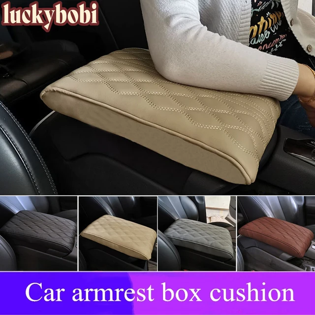 Universal Car Armrest Box Pad 5cm PU Leather Memory Foam Car Armrest Mat  Center Console Pad Protection Cushion Storage Box Cover - AliExpress