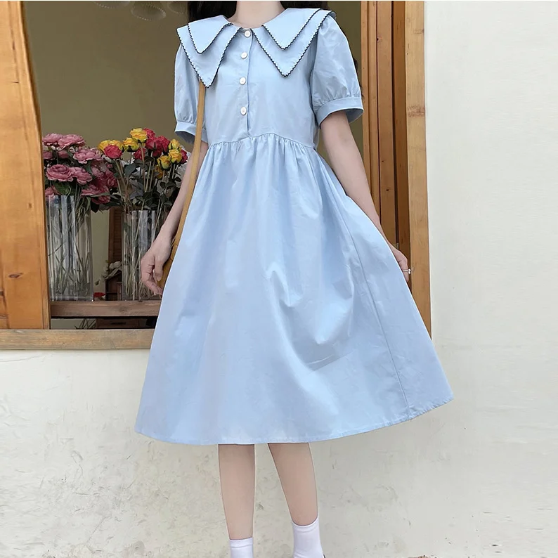 

College style short sleeved dress, junior and senior high school students of Xiasen Department