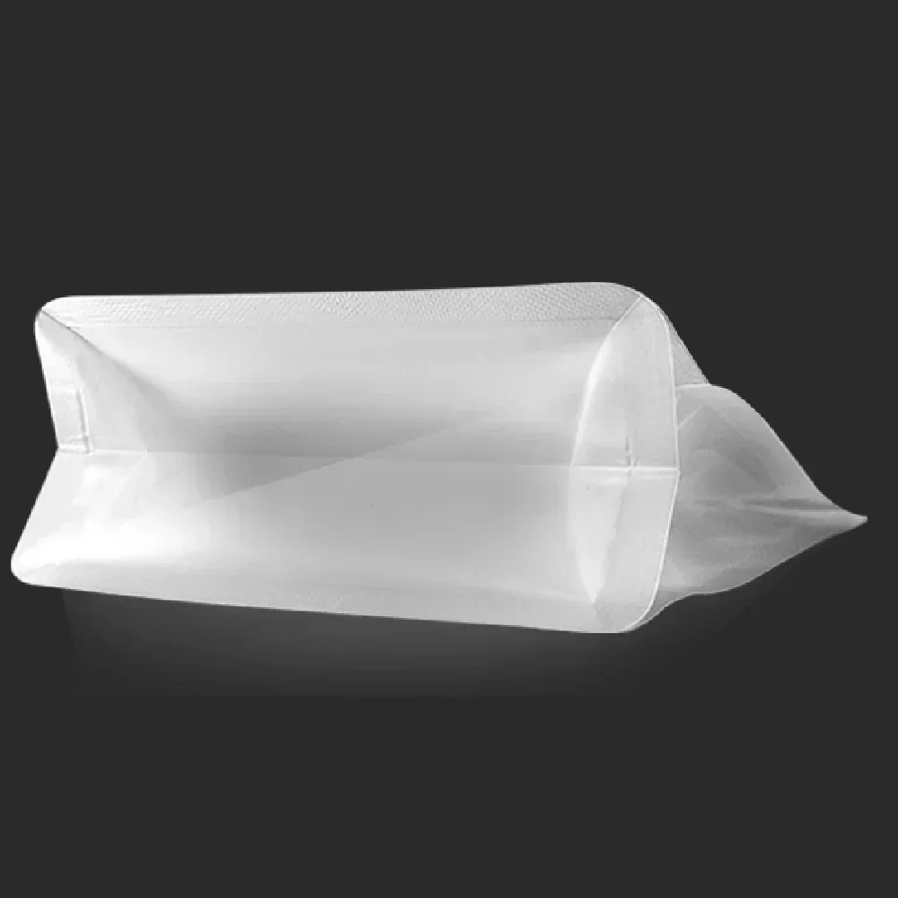 50pcs Food Grade Transparent Clear 8Oz 16Oz Food Flat Bottom Pouch Coffee Bean Food Plastic Seal Ziplock Packaging Bags 4