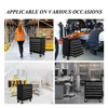 5-Drawer Steel Rolling Tool Box on Wheels Garage Workshop Organizer Storage Chest Black Anti-Rust High Capacity Portable with 3