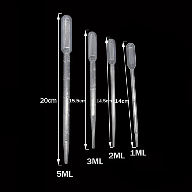 Equipment 100Pcs/Lot Laboratory Pipette 1ml 2ml 3ml 5ml Plastic Disposable Graduated Container Liquid Dropper Straw Makeup Tools