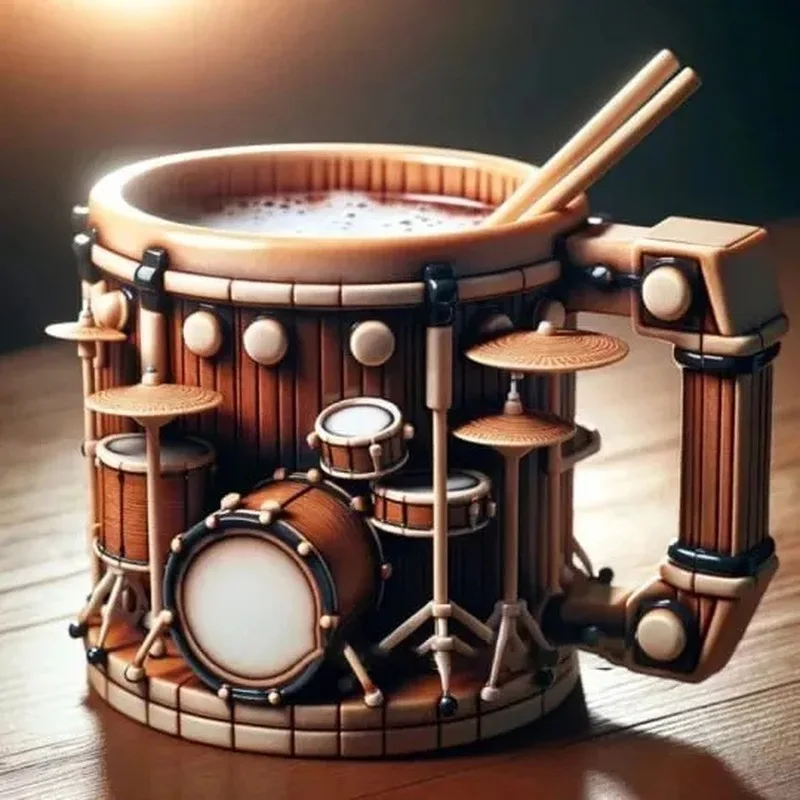 Premium Creative Coffee Mug - Unique Musical Instrument Design, High-End Gift & Desktop Ornament