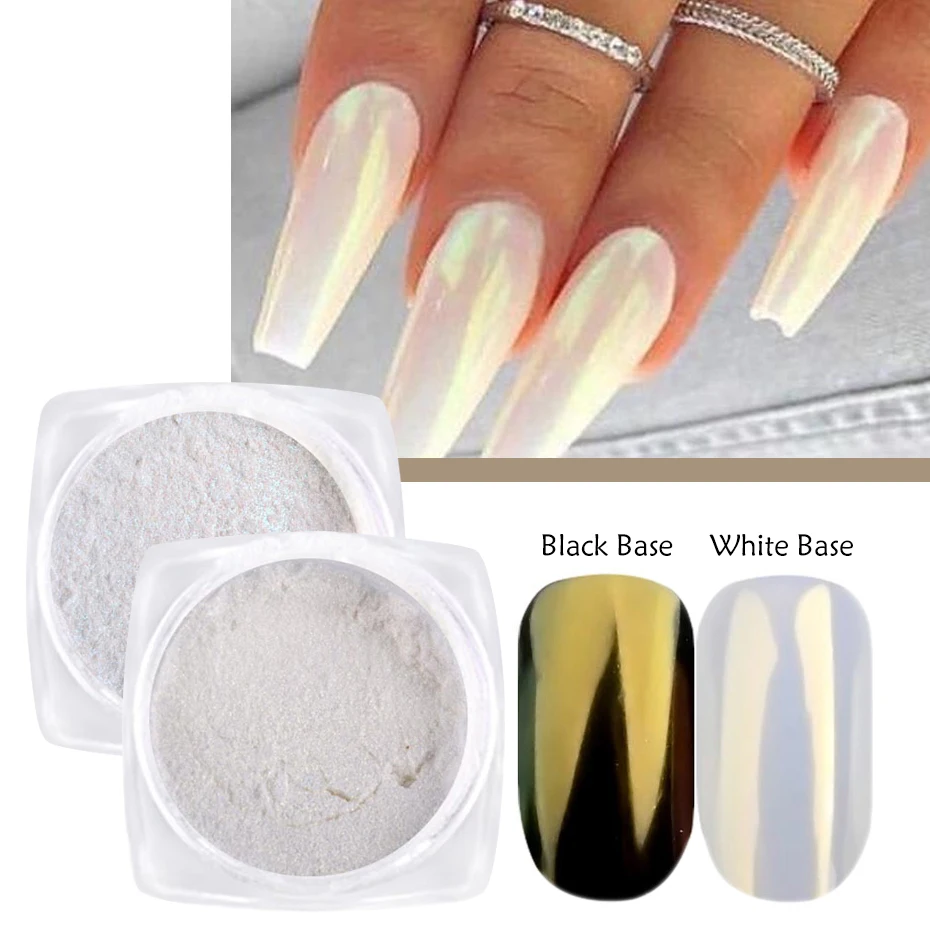 Liquid Type Mirror Chrome Powder Metallic Nail Gel Pearl Nail Polish S – NW  Nail Supply