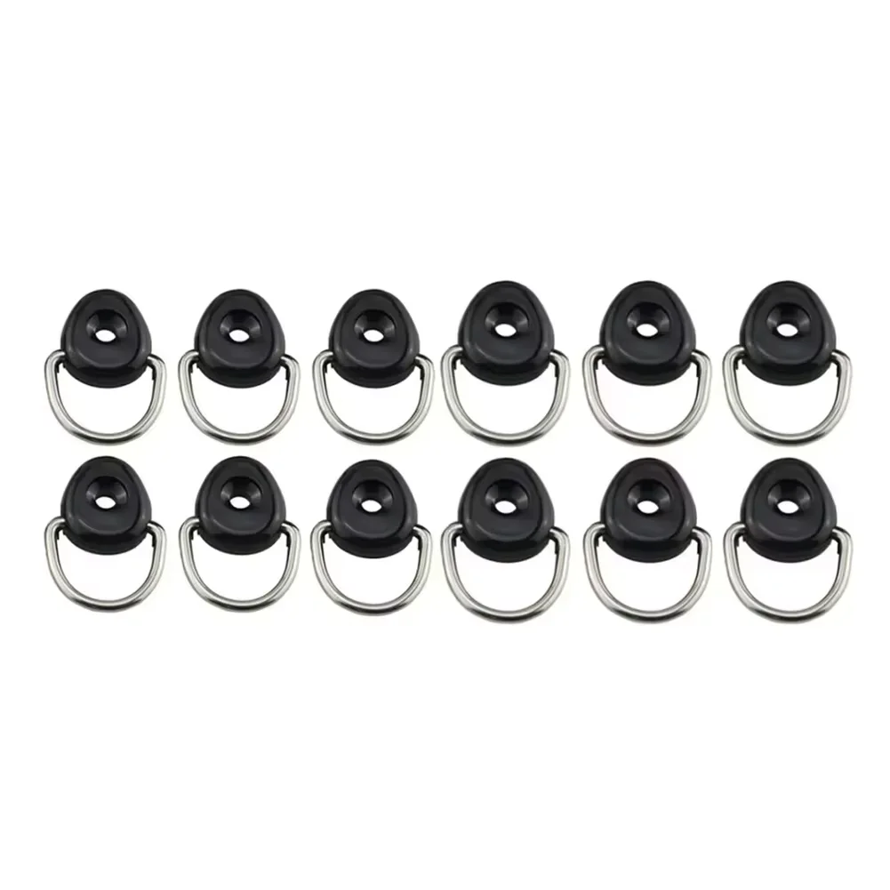 12pcs Kayak D Ring Tie Down Loop Screws - Durable Deck Fitting Rigging