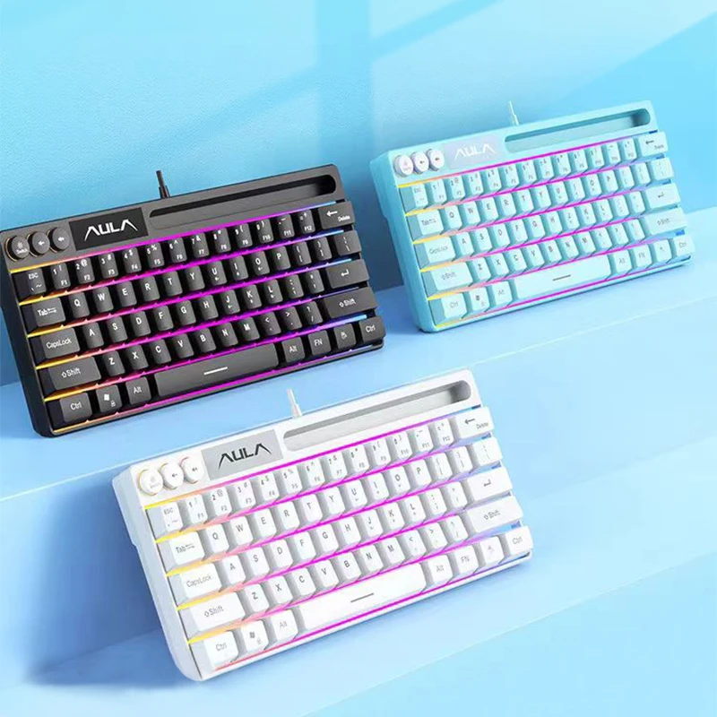 Mechanical Keyboard AULA F3061 61 Keys Wired Mini RGB Backlight for Desktop Laptop Game