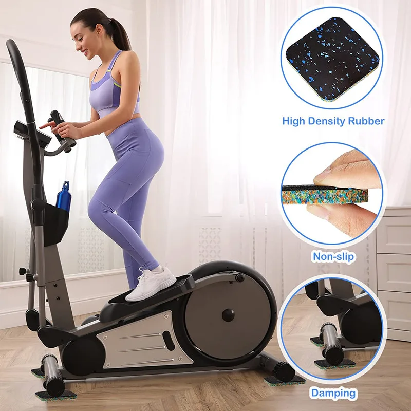 Description Picture 5 of item4/6 Pcs Exercise Equipment Mat Treadmill Pads Floor Rubber Mats for Home Gym Fitness Hardwood Floor Protection Anti Slip