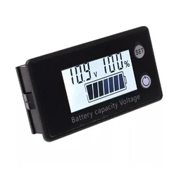 Universal Battery Capacity Indicator and Voltmeter Gauge (White Screen)
