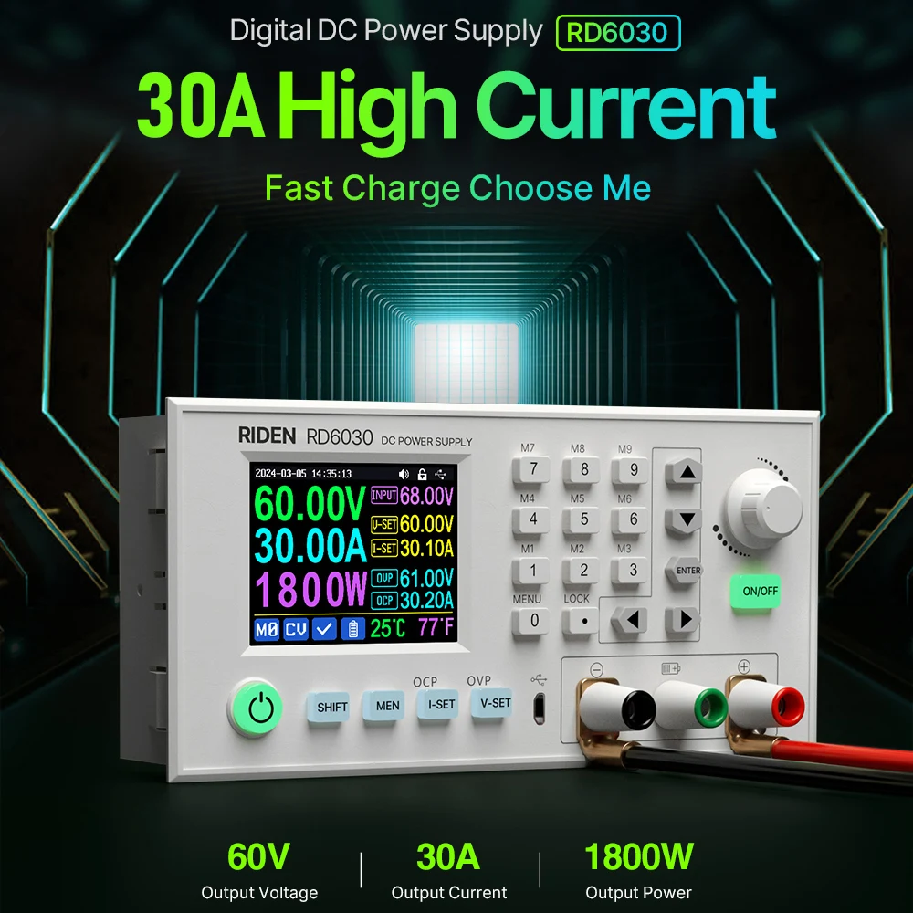 Modulo Step-Down 5A Con Display LED E Porta USB - Regolatore Di Tensione Buck 5-36V A 1.25-32V - Alimentatore Fai Da Te - 3