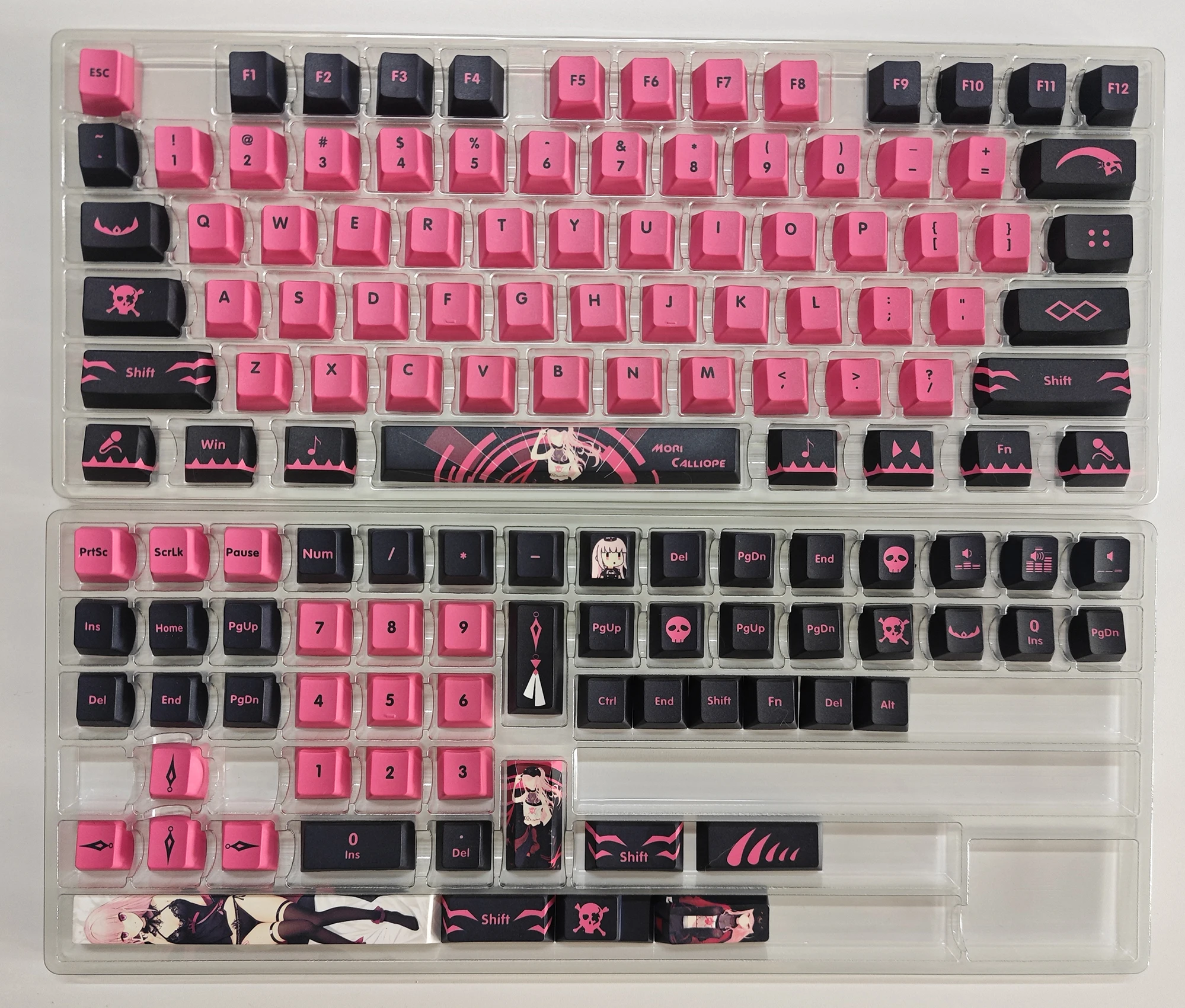 Mori Calliope Key Cap Hololive Vtuber Pbt Dye Sublimação Cherry mx Interruptor Eixo Cruz Keycap para Teclado Mecânico - Imagem 5