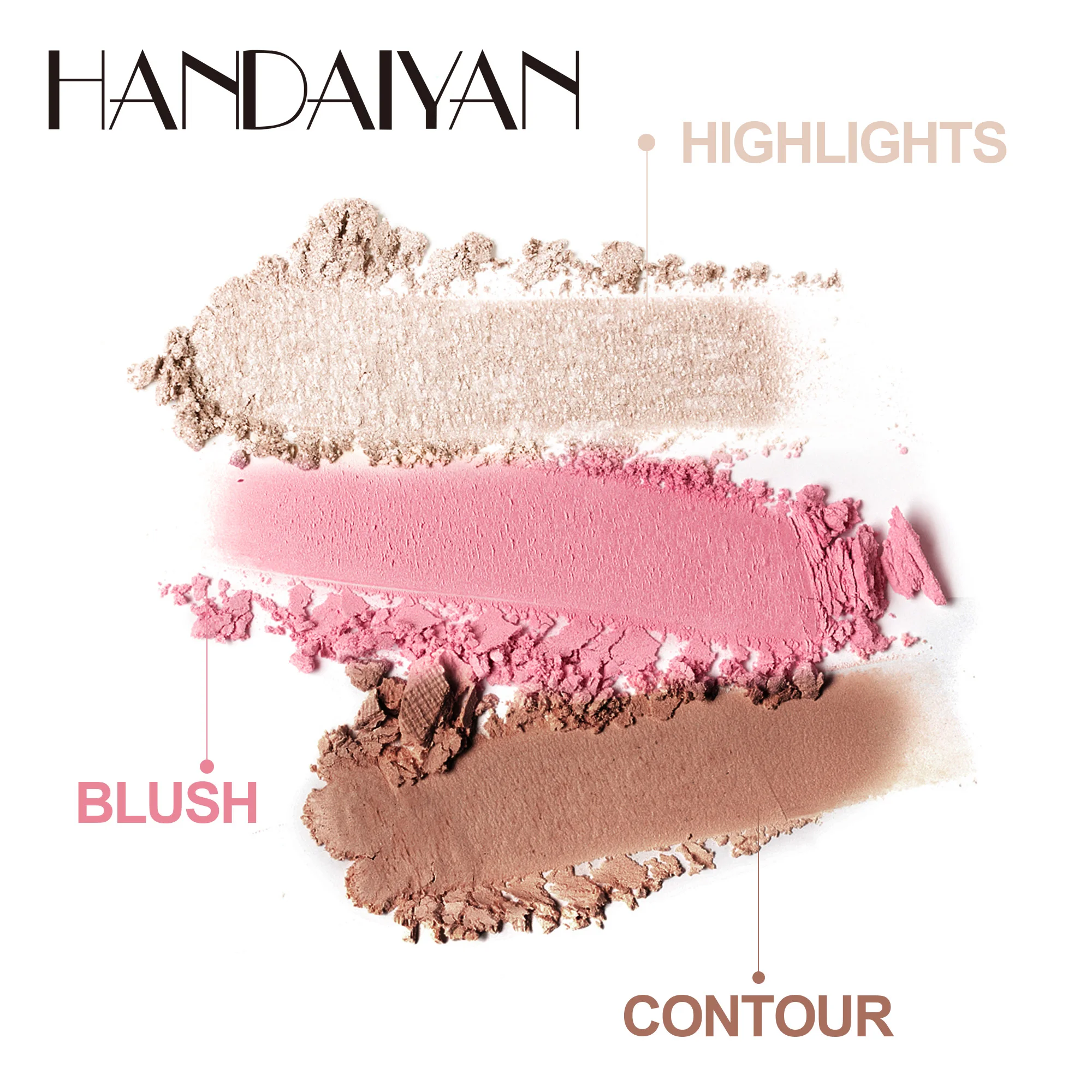 Blendable Trio Contour Highlight Blush Makeup Palette Cream Bronzer Powder Blusher Highlighter