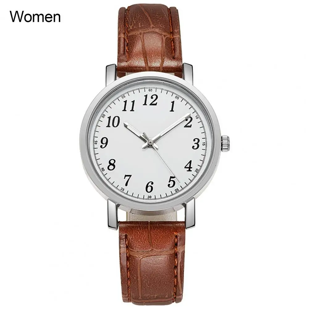 

Dress Watch Stylish Lightweight Faux Leather Strap Men Women Quartz Wrist Watch Jewelry Accessories Couple Watch Metal Watch