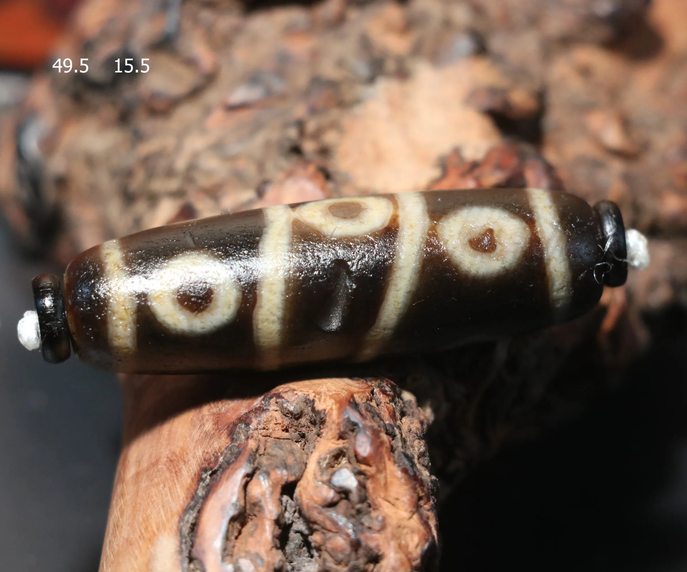 

Unique Energy Tibetan Old Agate 7 Eyed 4 Line With Medicine Pit dZi Bead Pendant Jewelry LKbrother