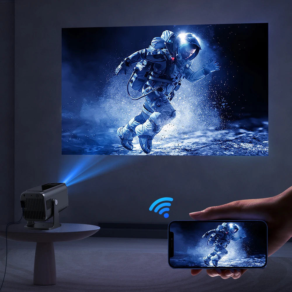 V1 Projector Android13 4K Native 1080P 500ansi Amlogic 950S Chip Wifi6 Dual Wifi BT 1920x1080P Home Cinema Portable Projector