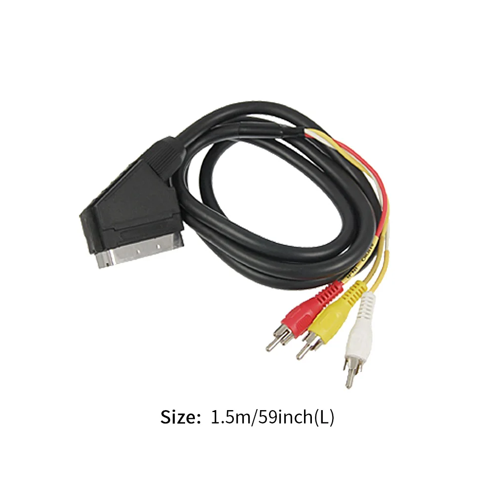   3 RCA Male  ü  ȯ Scart ̺,   ȣȯ AV  VCR 21p DVD