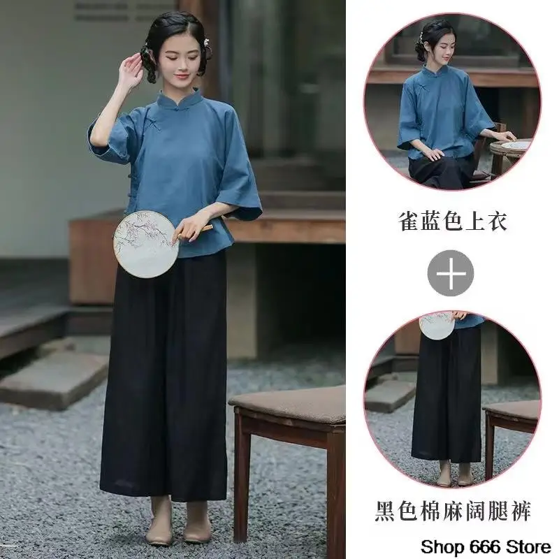 신제품 자수 가디건 중국 스타일 당나라 정장, Hanfu 여성 여름 블라우스, 레트로 여성 전통 의류, 여성용 얇은 상의