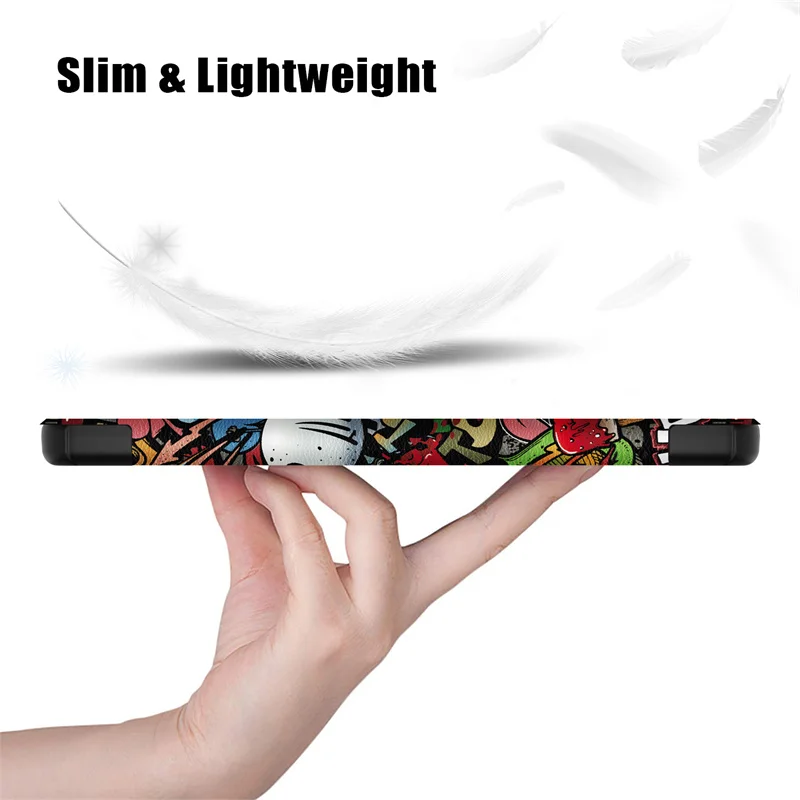 Fashion Paint Smart Magnetic Leather Cover