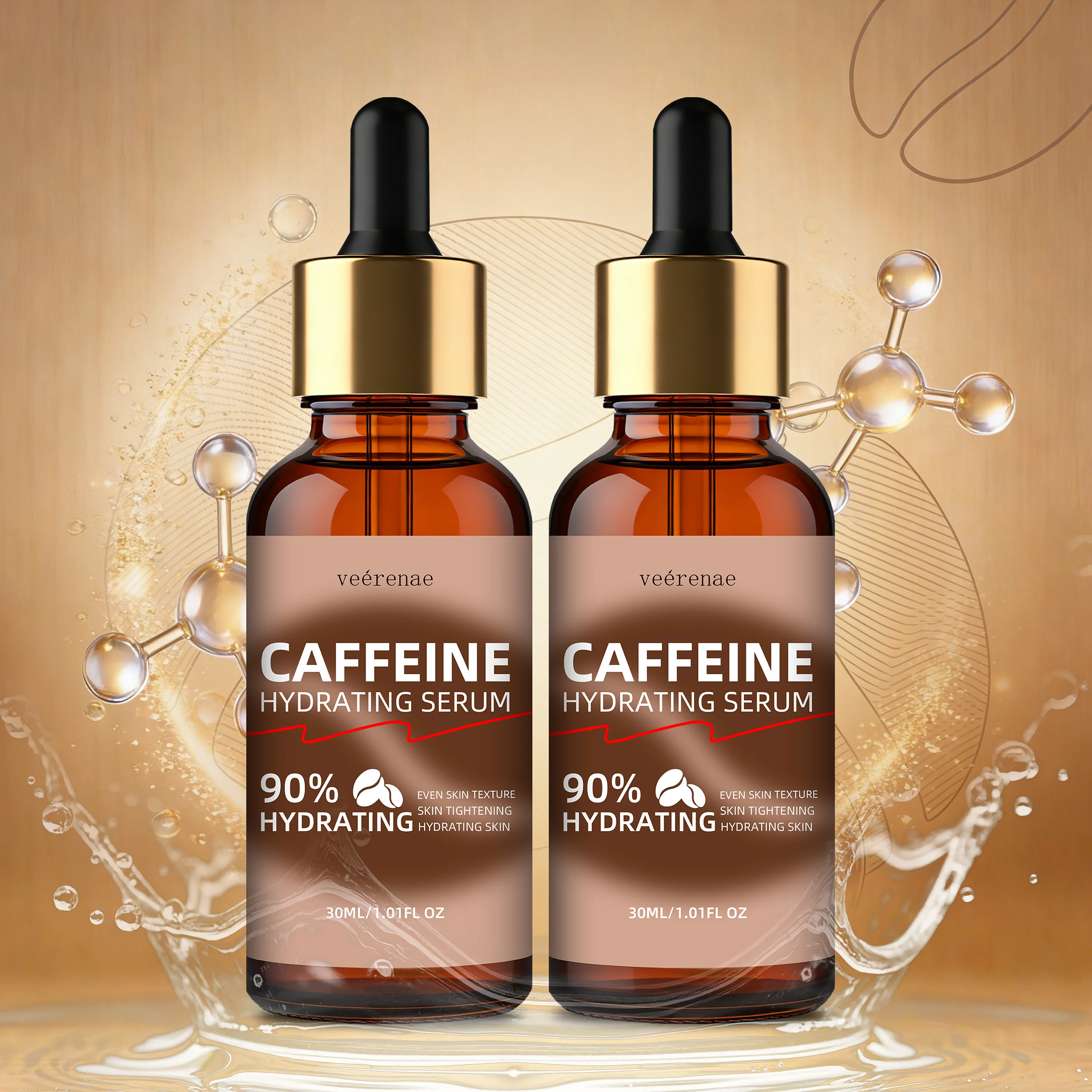Revitalizing Caffeine Hydrating Serum Duo - 24-Hour Deep Moisturization & Firming Formula