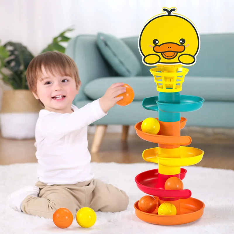 

Rolling Ball Pile Tower Baby Montessori Toys Rattles Shooting Toy 0-48 Months Kids Newborn Educational Toy For Children Gifts
