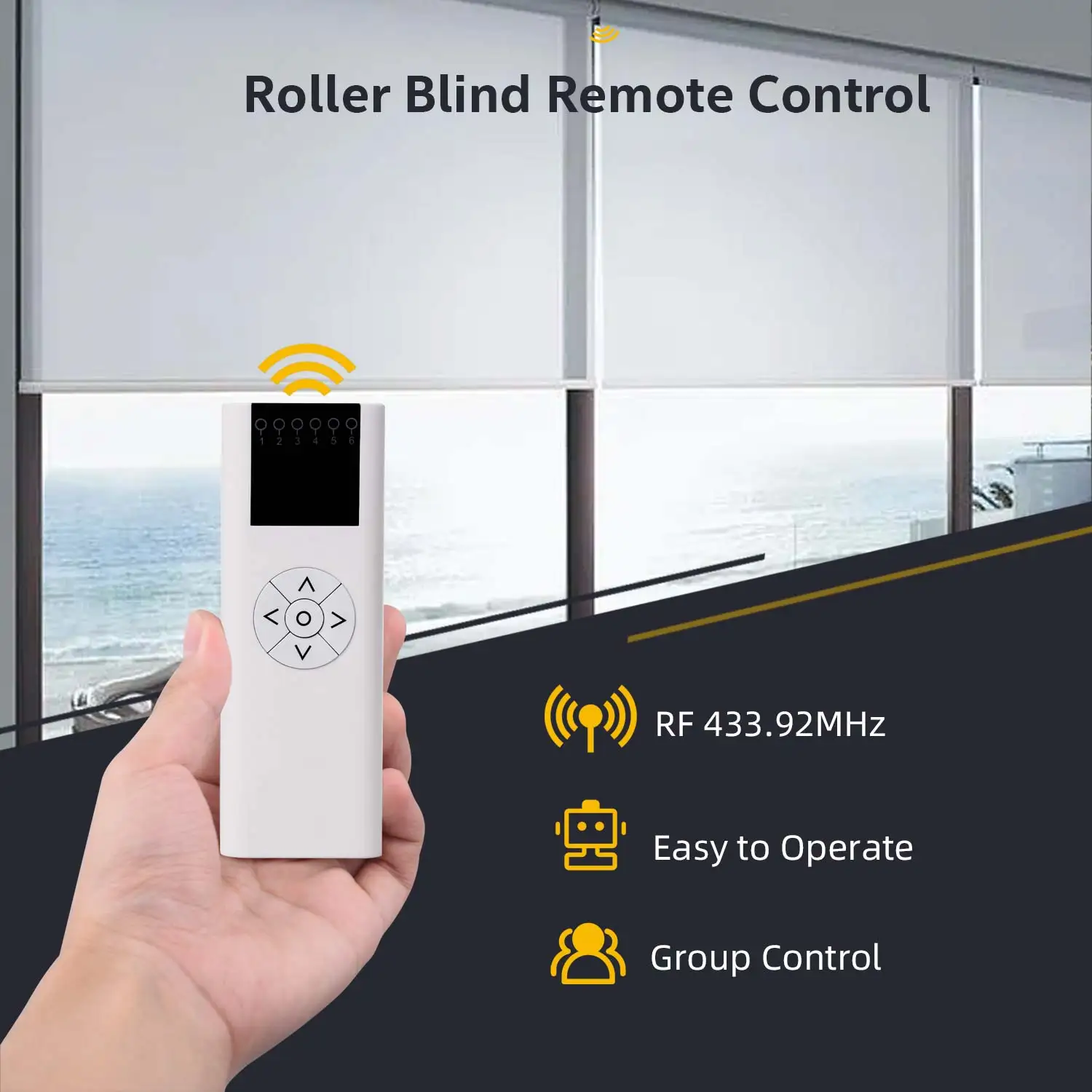 1/2/6/16 Channel Blinds Controller AC114-06 RF 433.92 Wireless Control for Motorized Roller Shades and Blinds