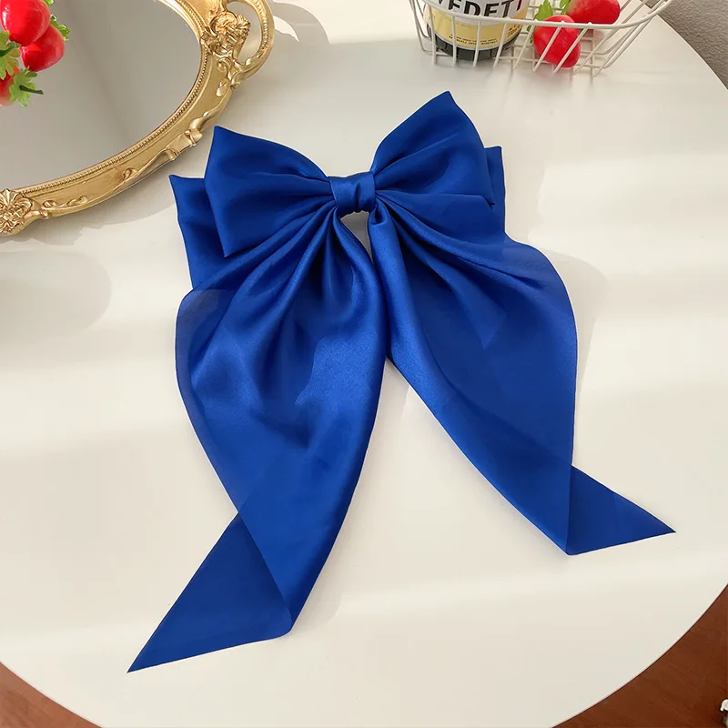 Elegant Satin Ribbon Bows Hair Clips - Trendy Hair Accessories