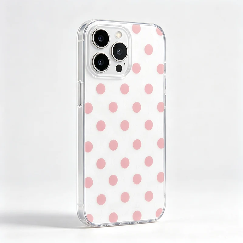 Pastel Pink Polka Dot Clear Phone Case