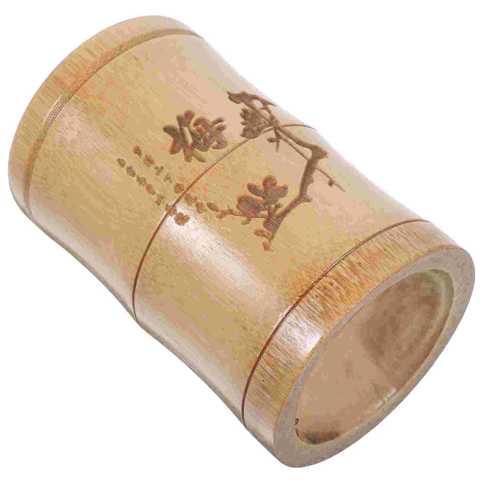 

Bamboo Pencil Holder Container Brush Pen Storage Container Vintage Chinese Style Desktop Decor Random Typeface Style