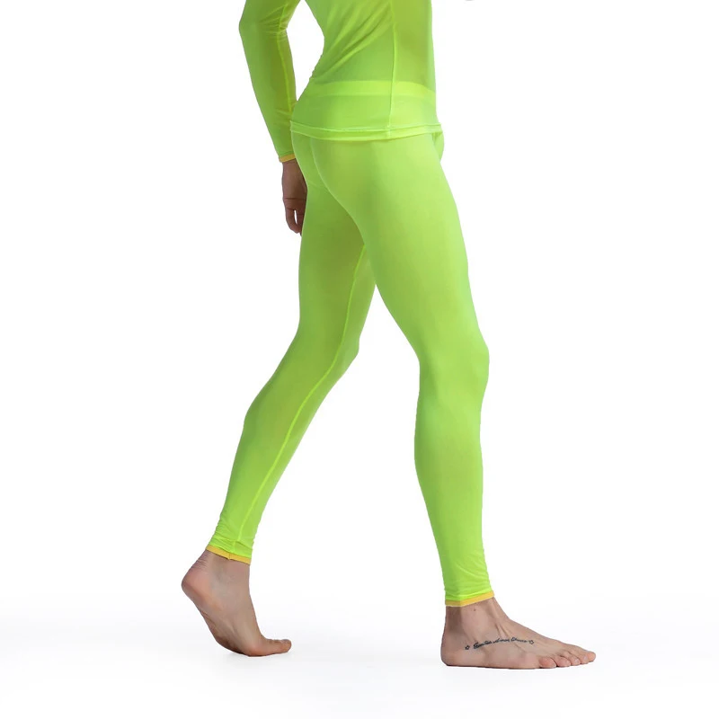 Sports Leggings Men Training Crossfit Leggings Quick Dry Gym Sport Tights Man Compression Running Leggings Pants Sportswear Ice Silk