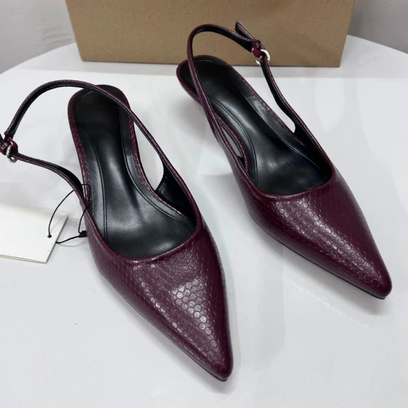 High Heels Office Lady Shoes Sexy Pointed Toe Slingback Footwear Pumps Elegant Designer Stiletto Concise Women Dress Sandal