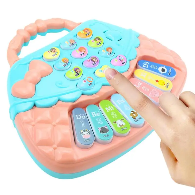

Babies Piano Toy Light Up And Sound Toys For Kids Handbag Music Piano Toys With Lights Learning Puzzle Musical Instruments For