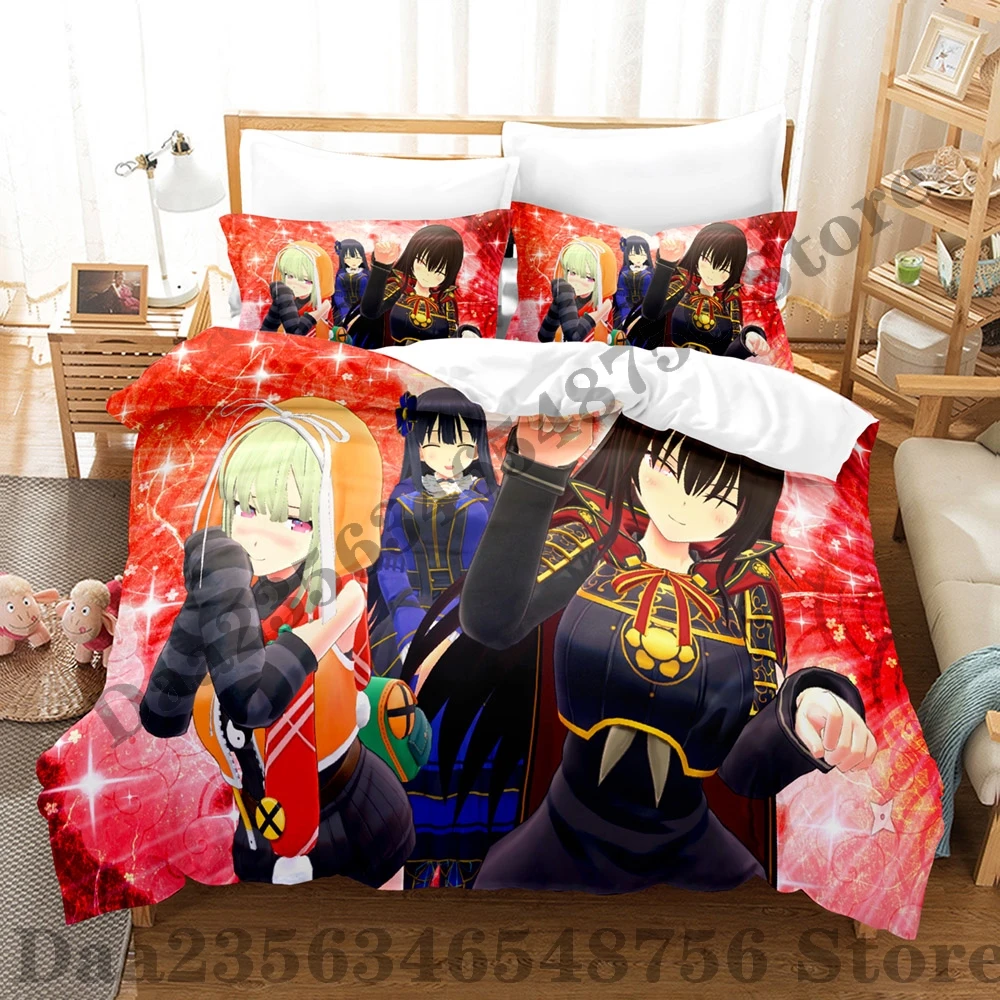 Senran Kagura Bedding Set Single Twin Full Queen King Size Bed Set Adult Kid Bedroom Duvetcover Sets Print Anime Bed Sheet Set 5