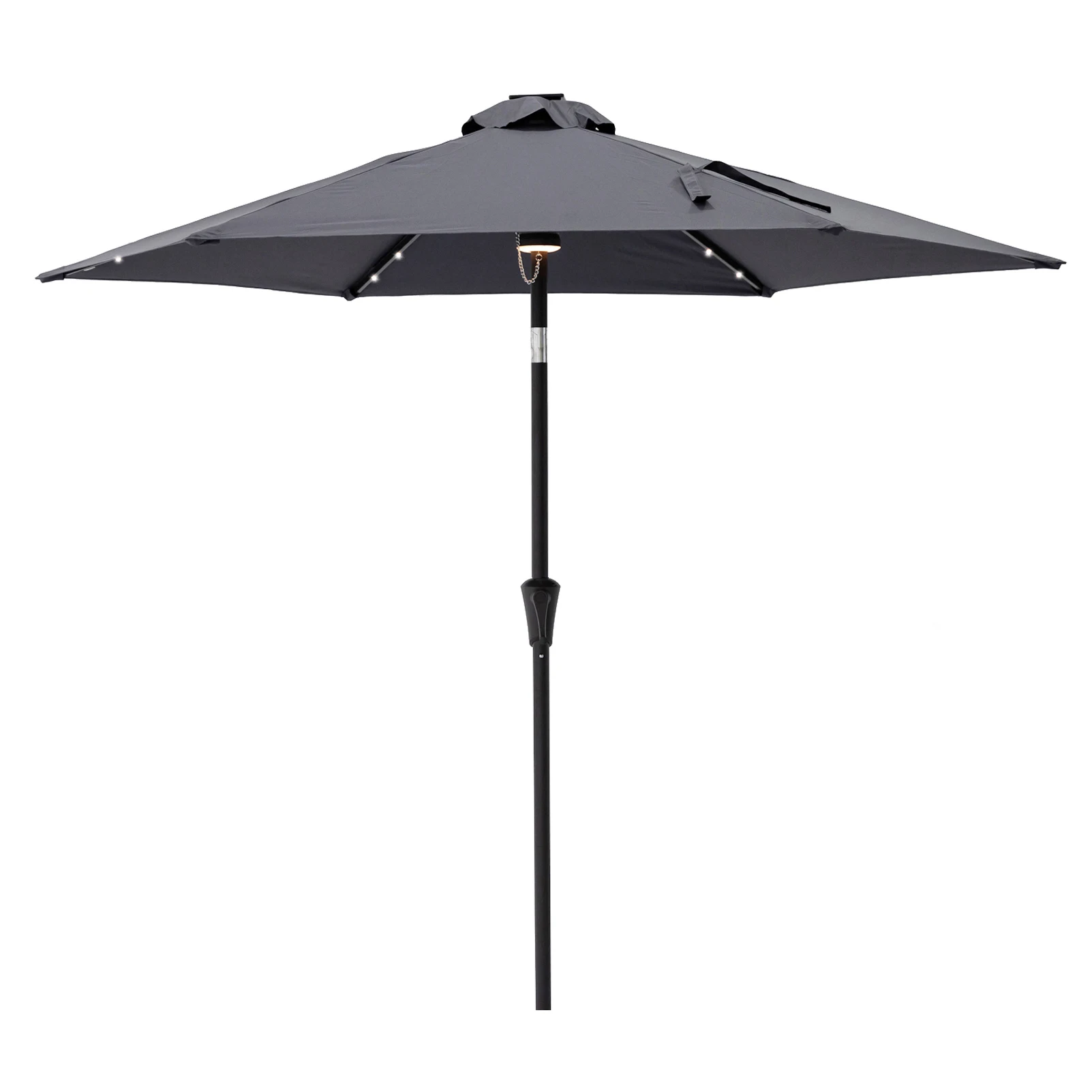 

7.5 ft Outdoor Patio Market Umbrella with Solar LED Lights and Tilt