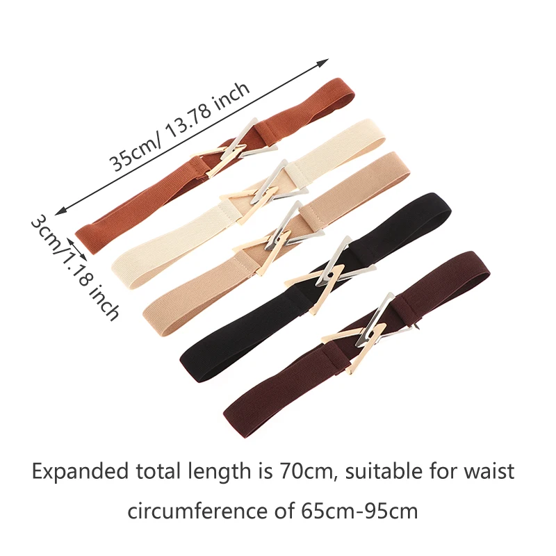 

Triangle Buckle Belt Women's Decorative Elastic Belt Dress Sweater Set Multi functional Fashion Belt