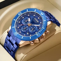LIGE Fashion Men Watch Luminous Waterproof Chronograph Date Man Wristwatch Square Stainless Steel Quartz Men's Watches Reloj 1