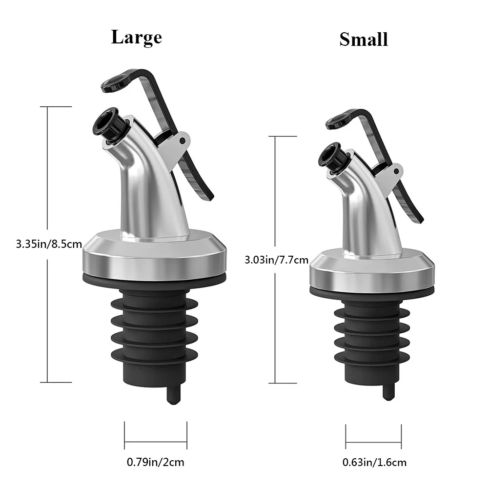 Wine Pourers Wine Bottle Stoppers 2Pcs Oil Bottle Stopper Lock Plug Seal Leak-proof Food Grade