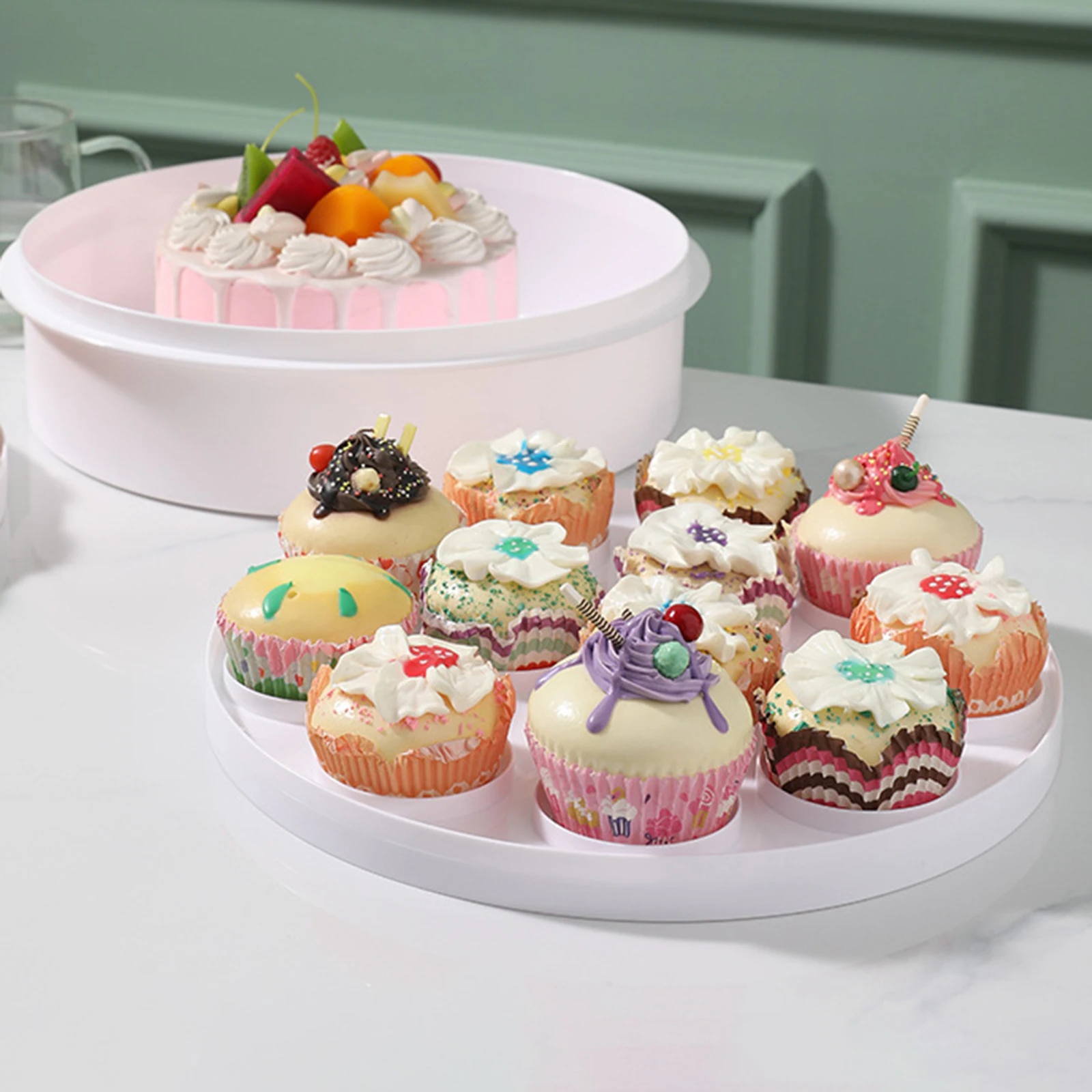 Convenient Cake Carrier Portable Buckle PP Cake Box Baking Packaging Box with Handle Handy Cupcake Holder Tray Cake Packaging 2