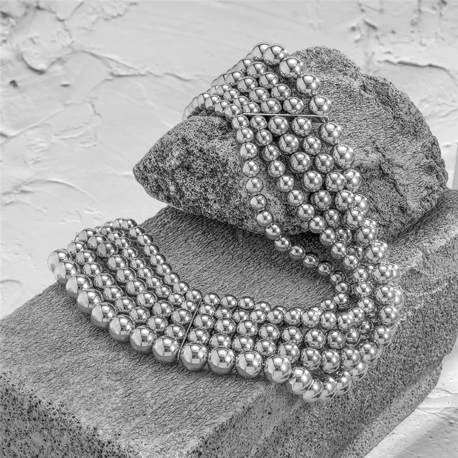 Ingemark Übertrieben Gypsy Chunky Dicke Kette Halskette für Frauen Männer Acryl CCB Ball Perle Sweather Vintage Hals Schmuck Geschenk – Detail 14