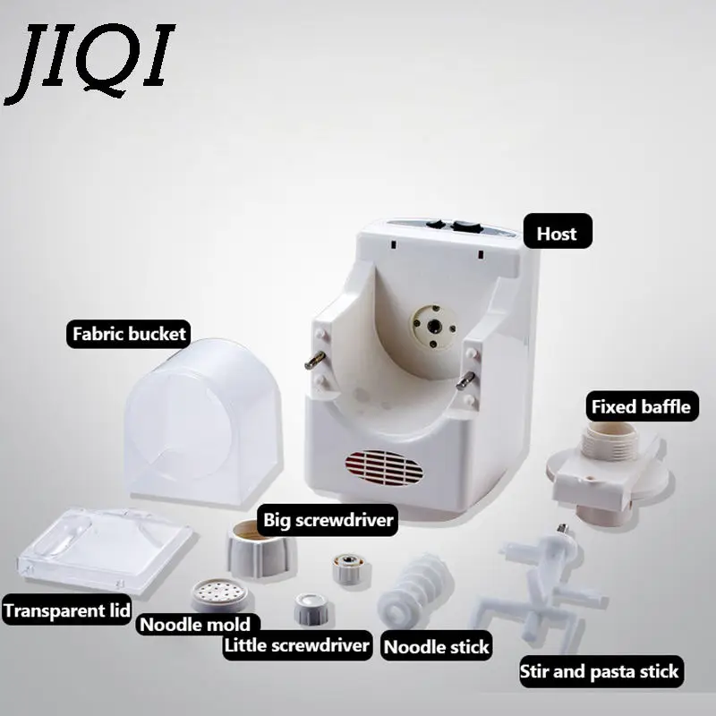 JIQI Automatic Noodles Making machine with 9 mold Household Dumplings Spegatti maker Flour Juice blender Dough Pasta Cutter 0.5L