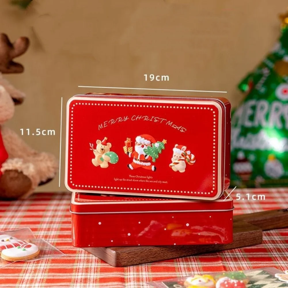 Metall Quadratische Weihnachten Süßigkeiten Box Große Weißblech Geschenk Boxen Keks Snack Lagerung Box Kinder Weihnachten Neujahr Weihnachten Party – Detail 7