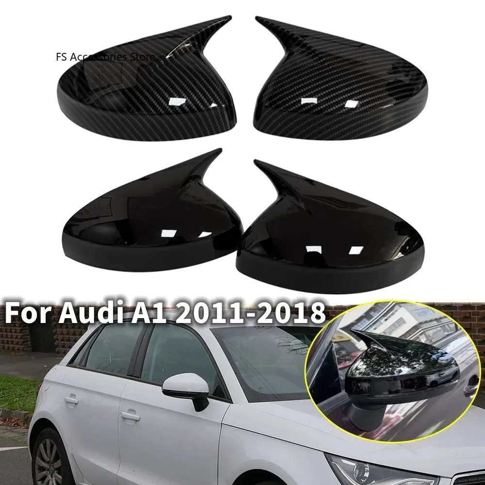 Für Audi A1 2011 2012 2013 2014-2018 Paar Auto-Rückspiegelabdeckungen Flügelkappen Außentürverkleidung Zierleisten – Detail 1