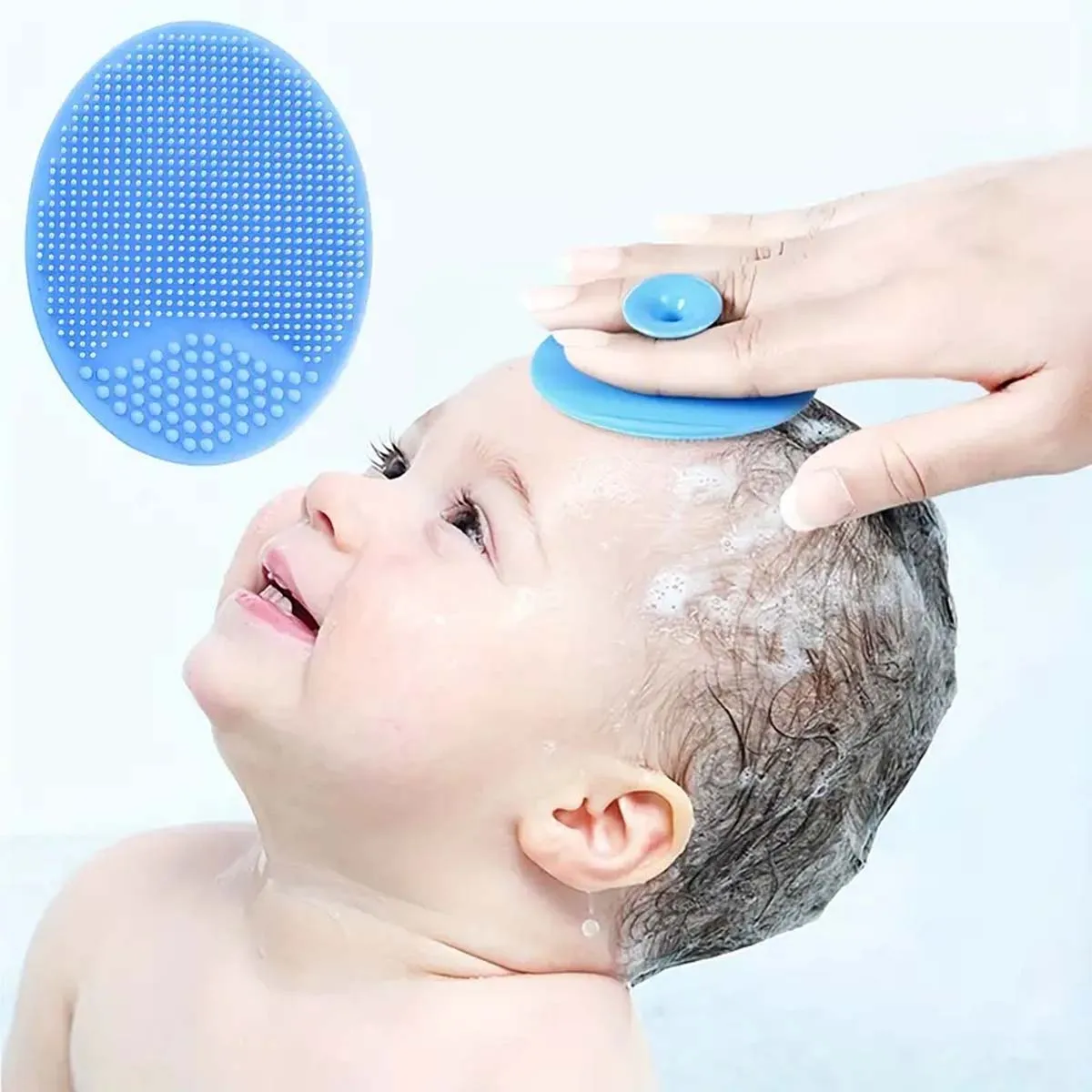 1pc Baby Bath Brush Silicone Massage Scrubber SkinSoother Baby Bath Essential For Mommy With Nails