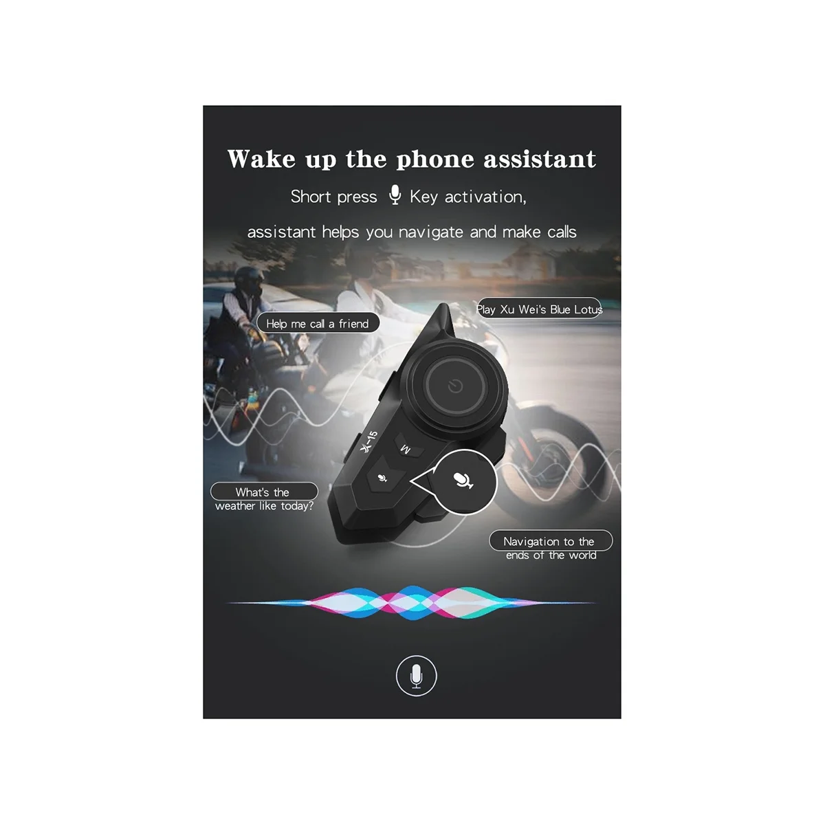 

X-15 Helmet Bluetooth Headset Motorcycle Bluetooth Headset Riding HD Call Headset IP65 Waterproof Headset A