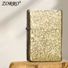 ZORRO 902  Five-face Carving Constantine Cross Brass Kerosene  Lighter 2