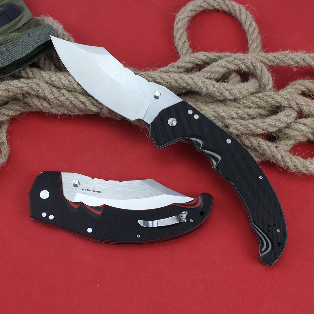 NEW Cold Large MAYHEM knives Aus10A Steel Twotone G10 Folding knife EDC Multipurpose Outdoor Survival Hunting Tanto Pocket Knife 4