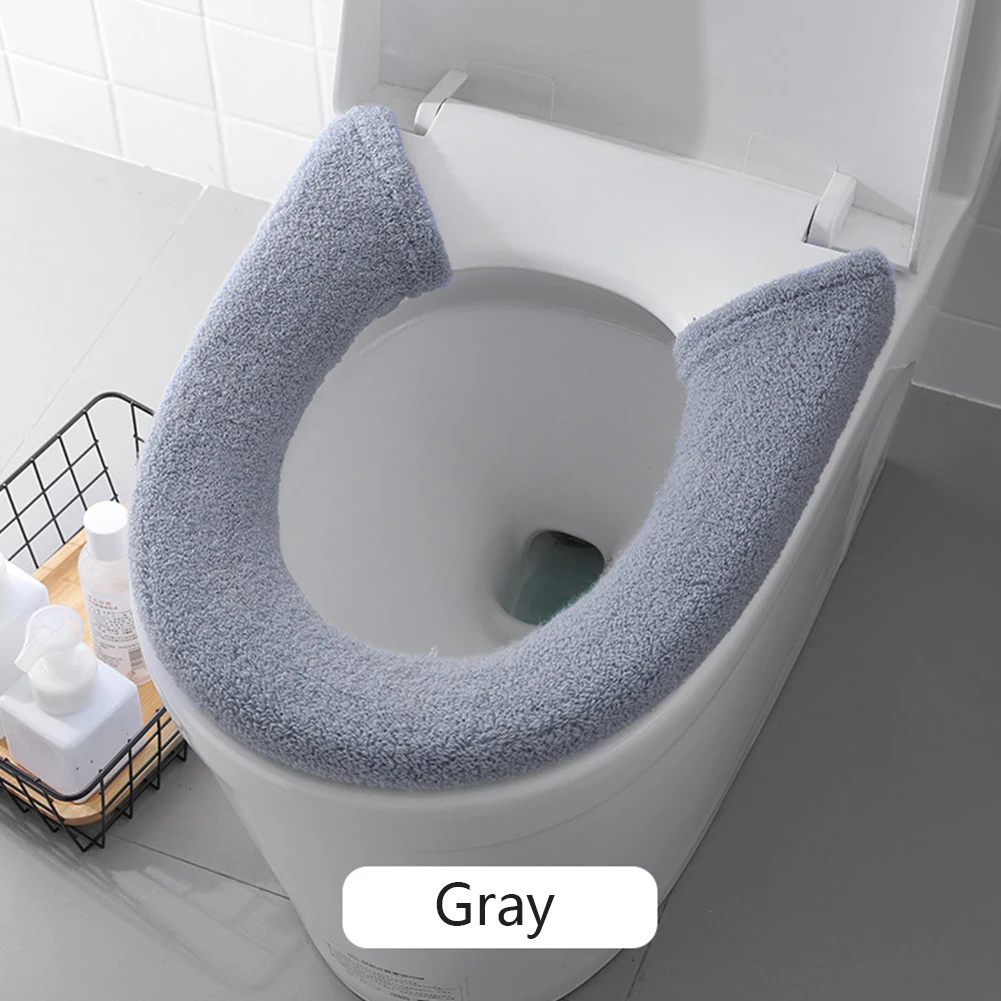 Warm Toilet Seat Cover Thickened Washable Reusable Soft Warmer Mat Bathroom Cushion Round Or Square toilet seat cover toilet seat cushion
