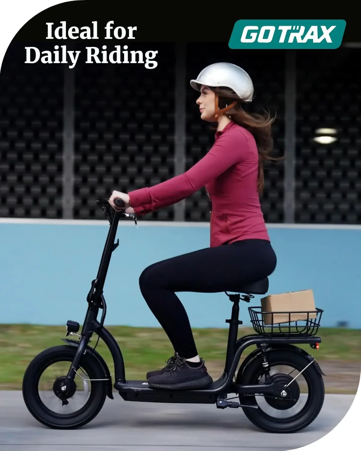 Scooter with Seat for Adult, Max 16-25miles Range, 15.5-20mph Power by 350W-500W Motor, Comfortable 14" Pneumati