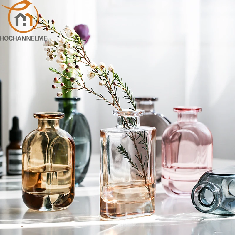 Transparent Glass Flower Vases for Homes, Dry Flower, Gradient Vase, Desktop, Living Room Decoration Accessories, Nordic Home 2