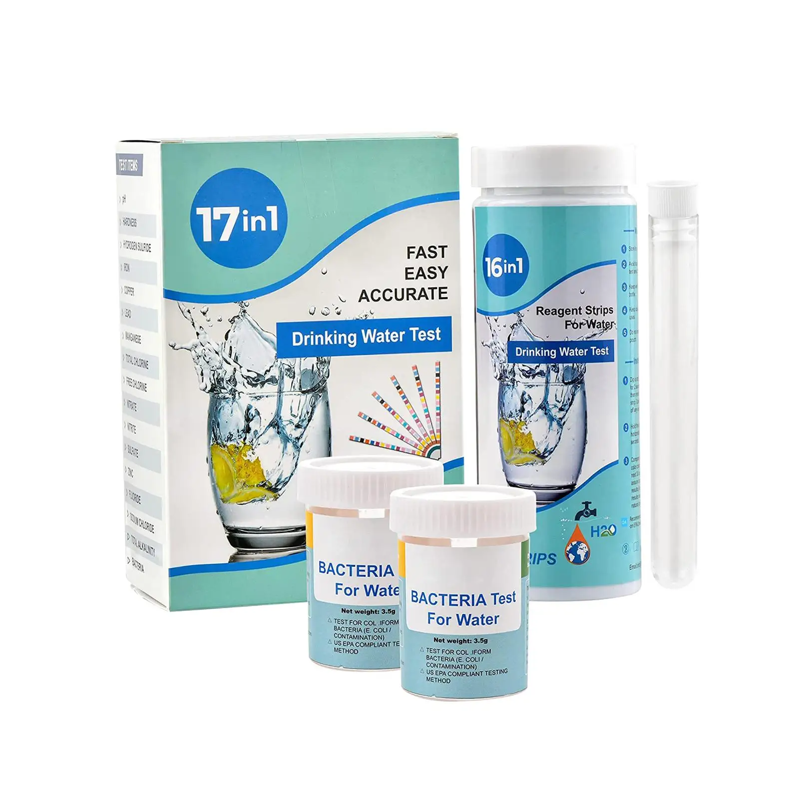 Water Testing Set PH Water Quality Test Well and Drinking Test Set for Freshwater Fish Tank Pond SPA Aquarium