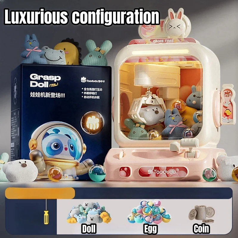 Mini Doll Vending Machine Children Coin Operated Game DIY Prizes Gashapon Plush Claw Crane Machines Christmas Gift Toys for Kids 6