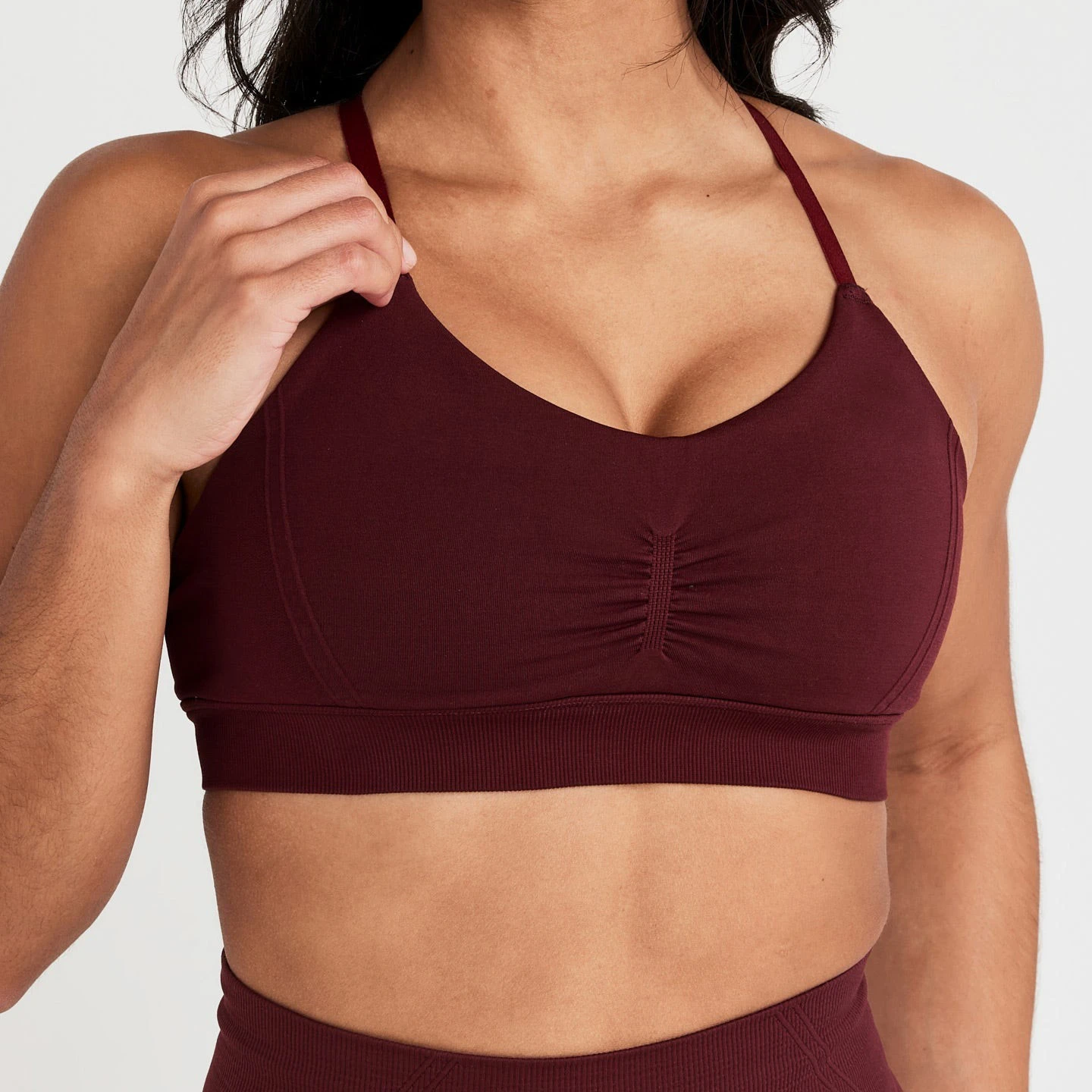 

Effortless Micro Bralette Women Seamless Convertible Racerback Sports Bra Running Adjustable Strap Yoga Bra Ruched Gym Top