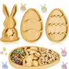 Wooden Pallet Candies Nuts Fruits Serving Tray Easter Bunny Wooden Pallet Tray for Candies Fruits Oak Wood Craft for Jewelry 1